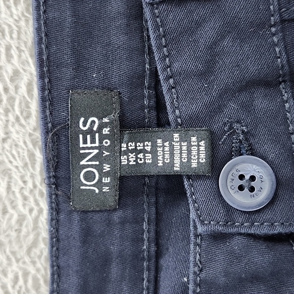 Jones New York Womens Shorts Size 12 Blue Utility - Picture 5 of 11